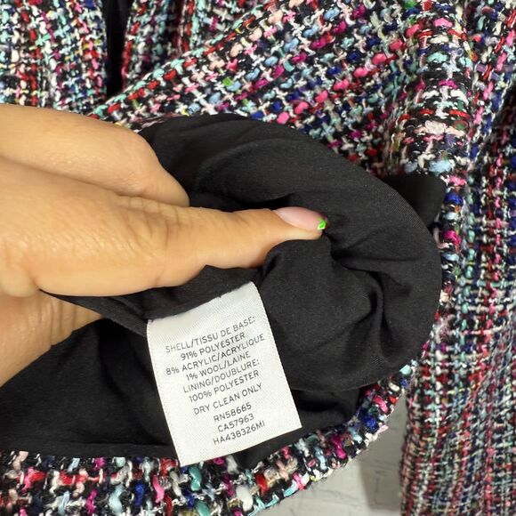 Halogen Tweed Blazer Women Medium Multciolor Preppy Old Money Luxury Jacket - Picture 5 of 12